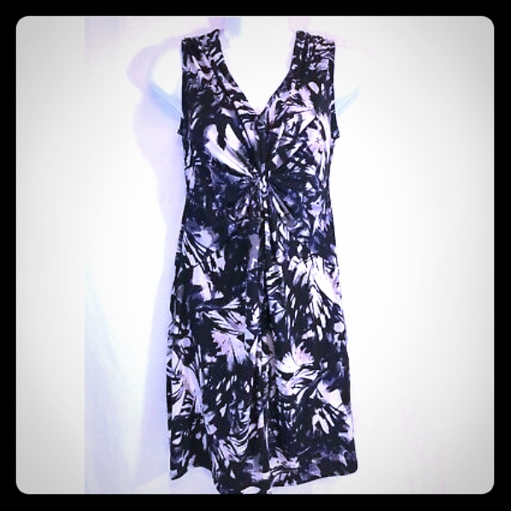 Daisy Fuentes Floral V-Neck Front Knotted Sleeveless Dress Size XSP